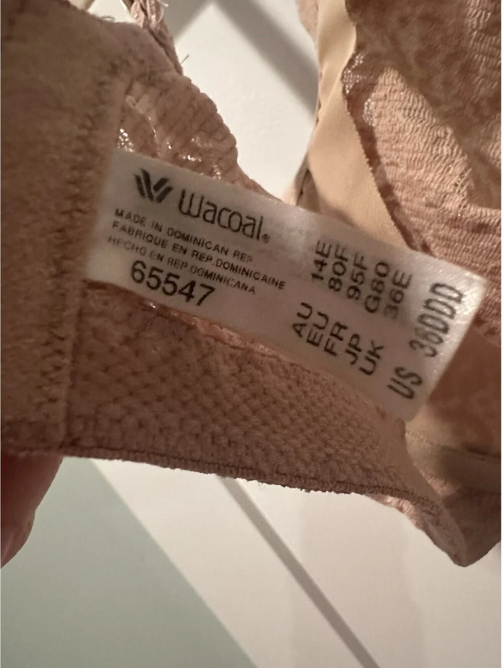 Wacoal Awareness Beige Floral Lace Underwired Full Coverage Bra 30DD 65547